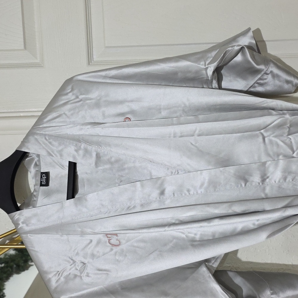 SLIP SILK Silver Long Robe – Slip - Picture 4 of 9